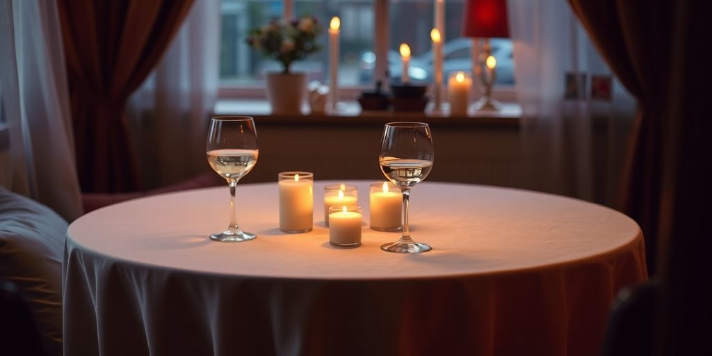 Intimate dinner setting for a swinger date