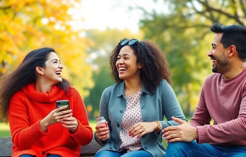 Two couples enjoying a playful day outdoors.