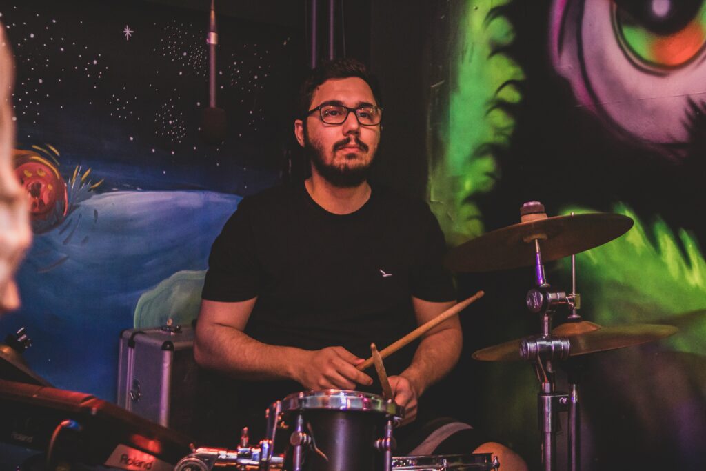 Drummer performing in the club