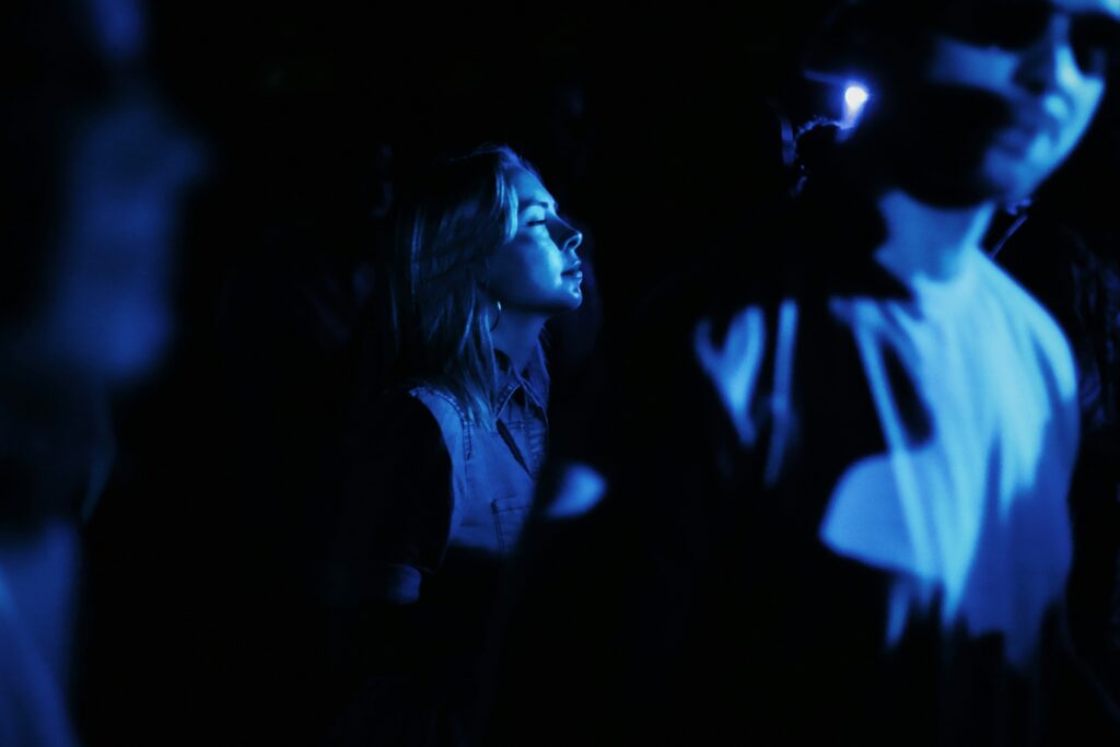 Woman dancing beside a man