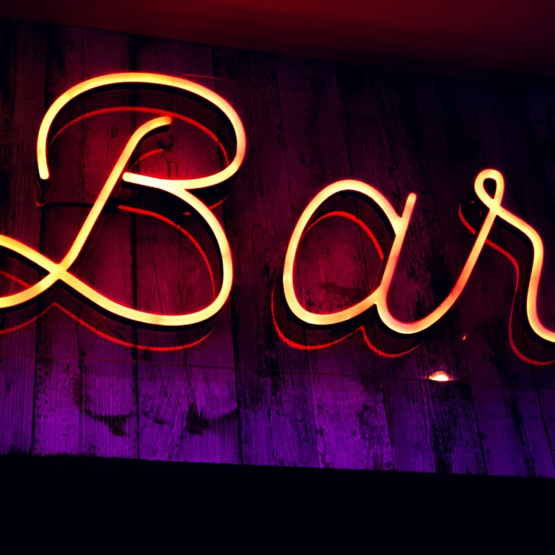 Bar signage in the club