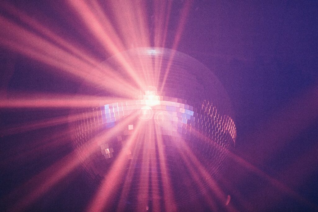 Ball with lights in the club