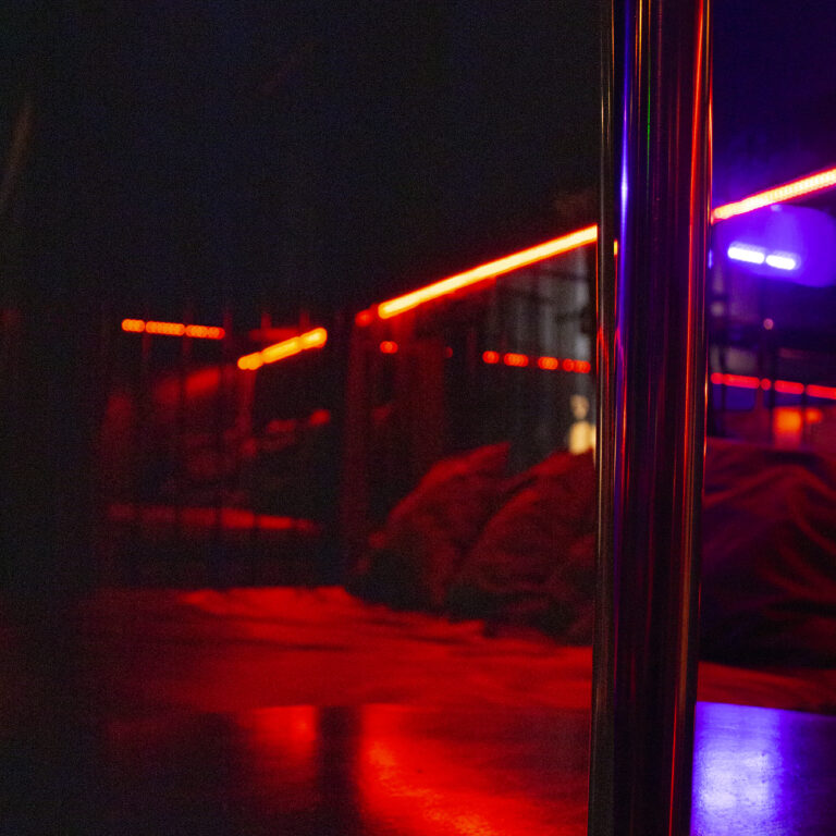 Dancing pole in the club stage