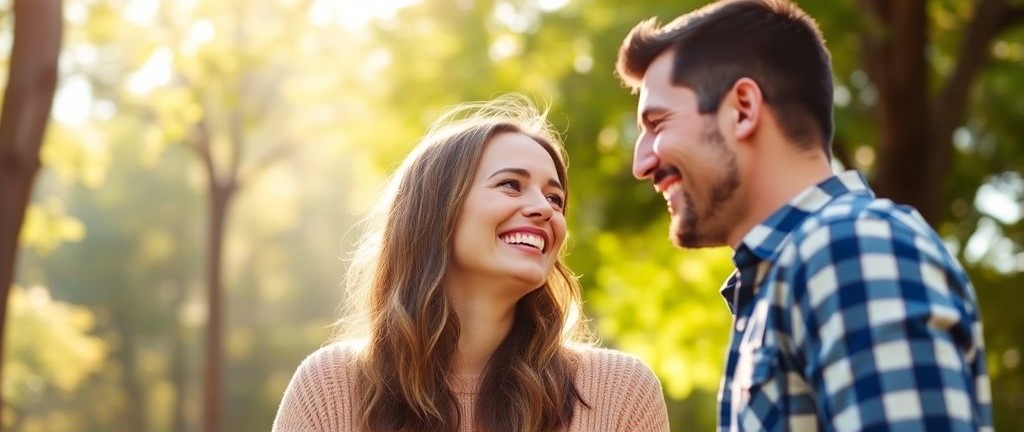 Happy couple enjoying time together in nature