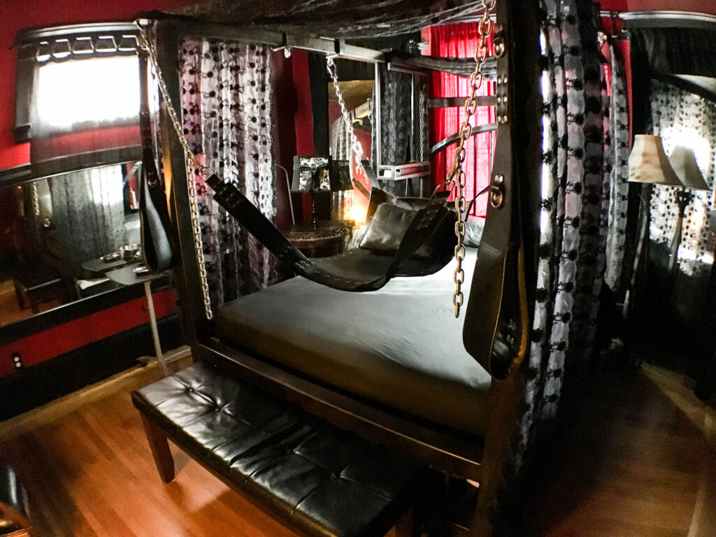 Big bed with hanging hammock