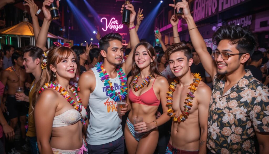 Colorful nightlife party in Honolulu's LGBTQ+ friendly scene
