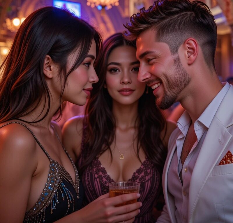 individuals in intimate meetups in an exotic event