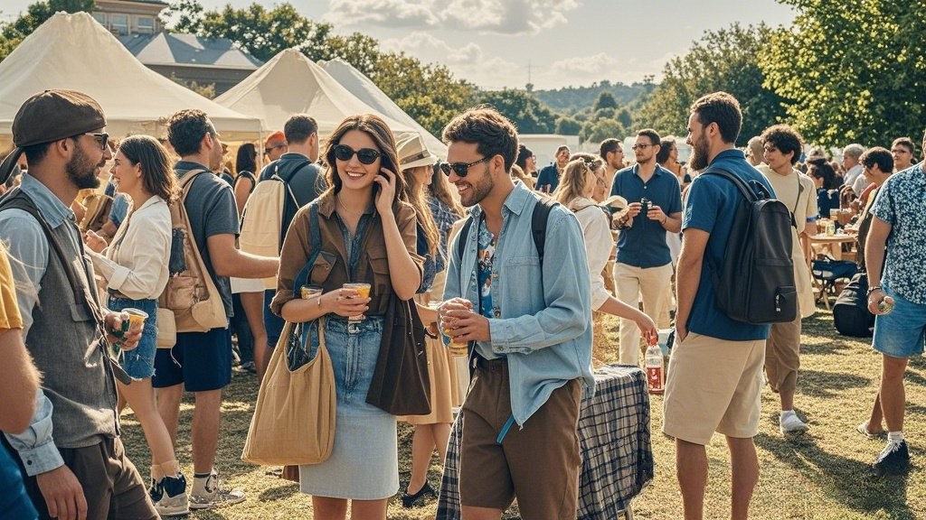 Group of people socializing at a local event