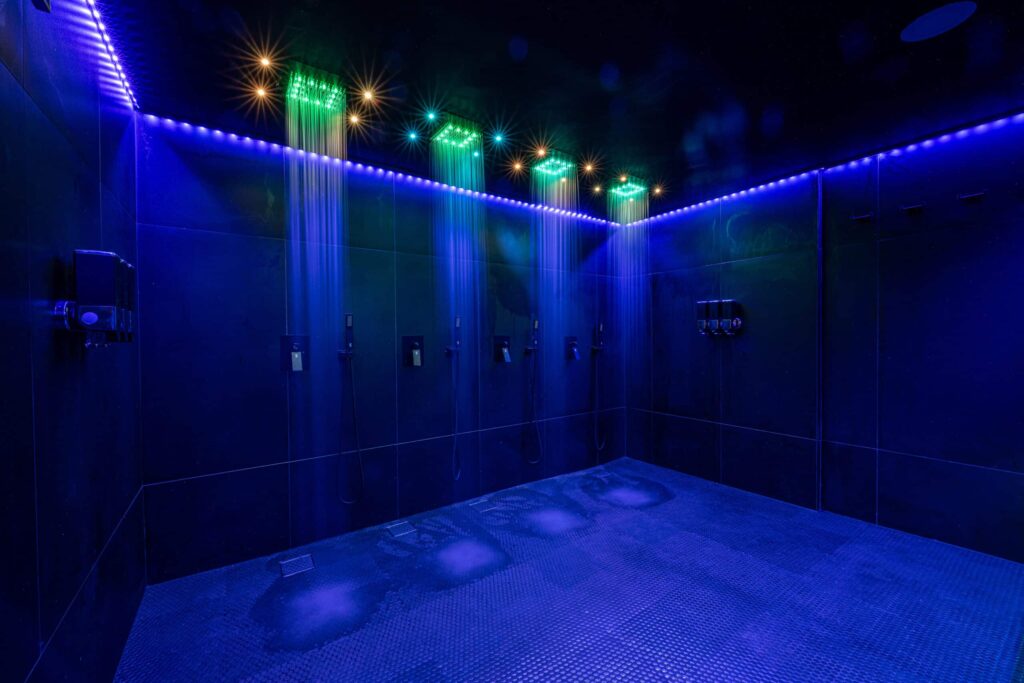 Room with blue lights