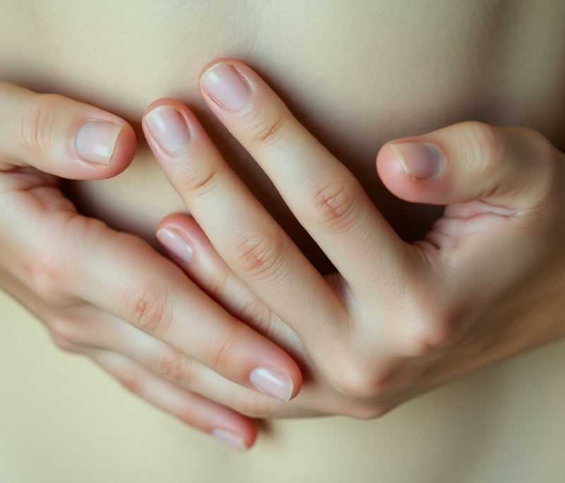Close-up of hands exploring intimate areas