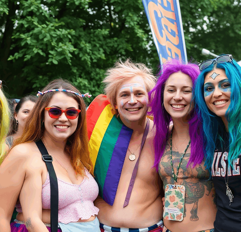 Colorful bisexuality at a festival