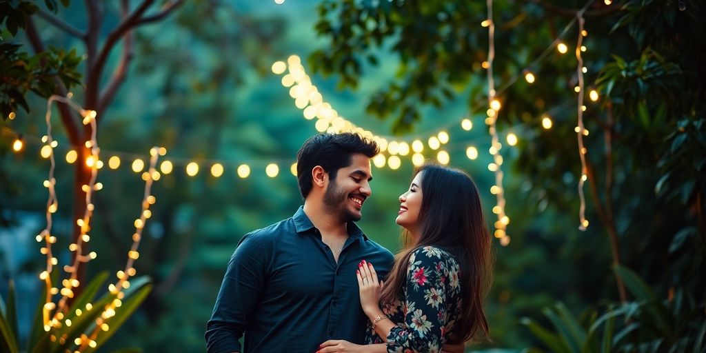Couple enjoying a romantic moment in Chiang Mai