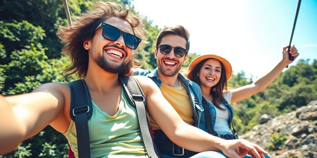 Couple enjoying an outdoor adventure in nature