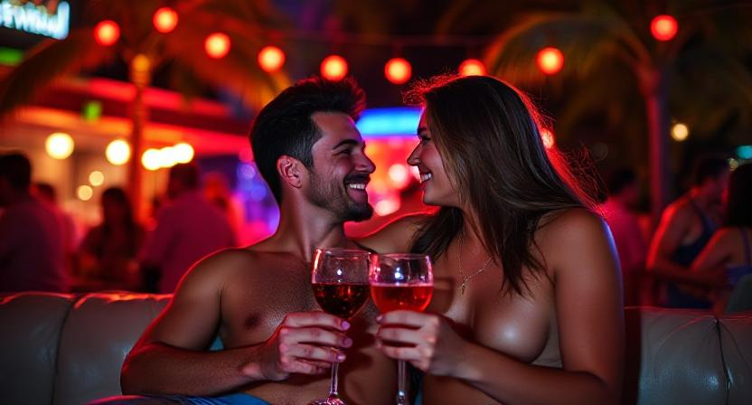 Couple enjoying nightlife in Honolulu swinger scene