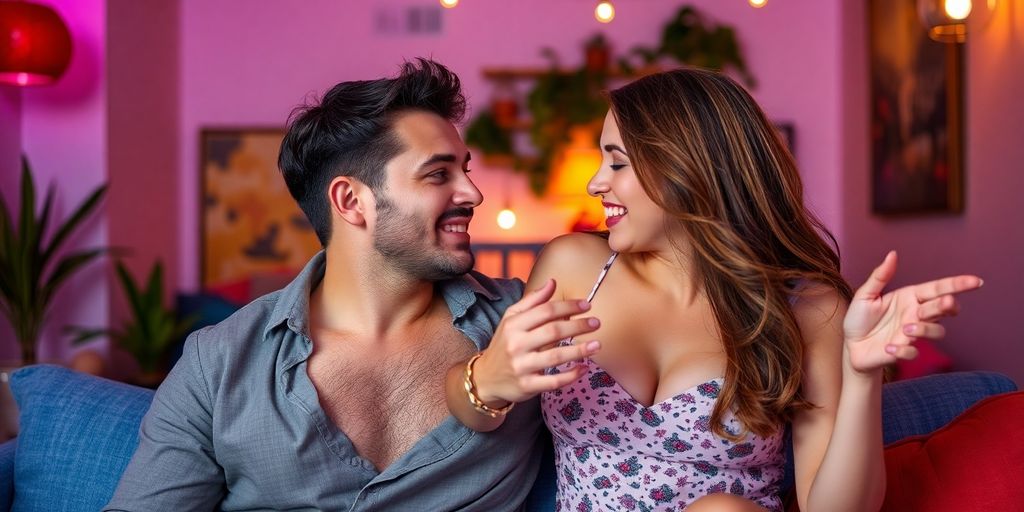 Couple exploring their first-time swinging experience together