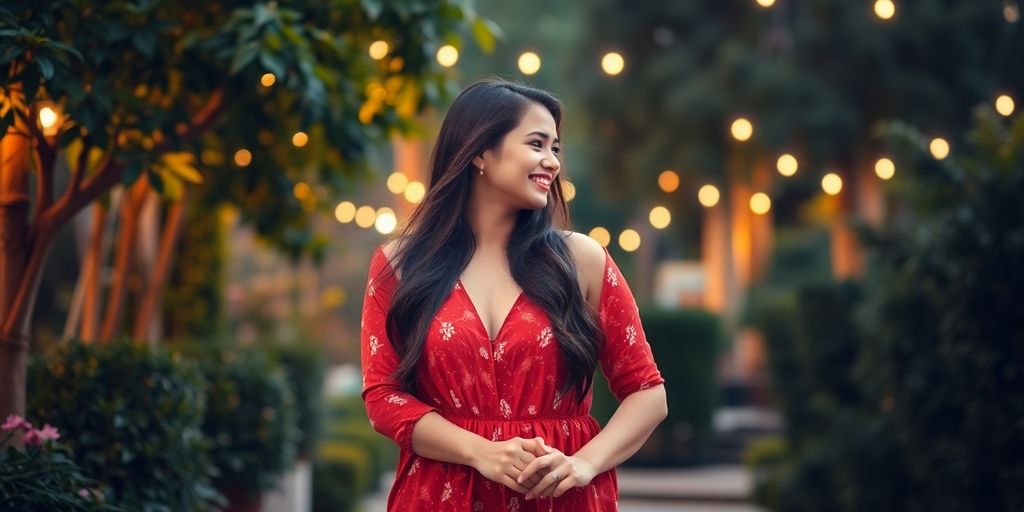 Couple holding hands in a romantic outdoor setting