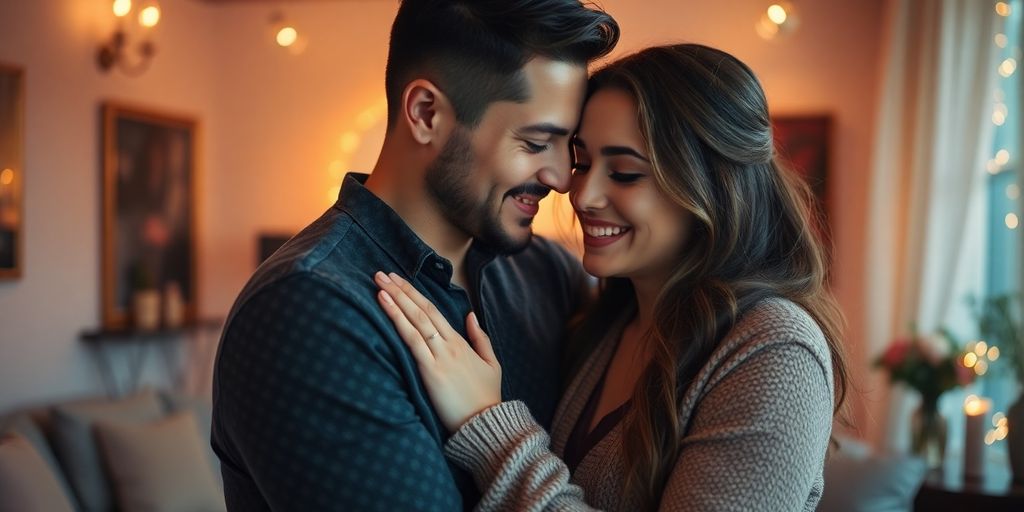 Couple in an intimate embrace, expressing love and connection