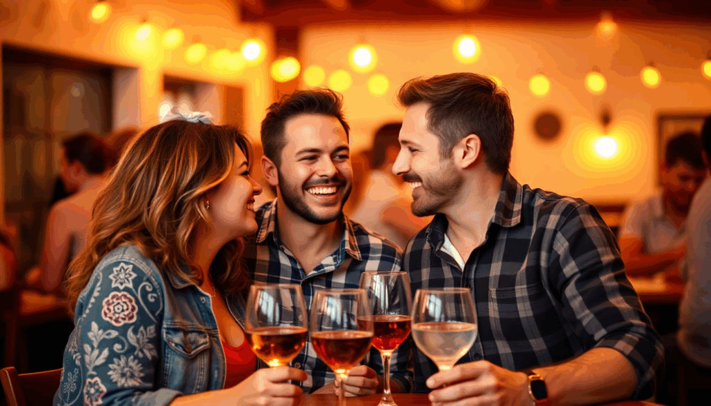 Couples enjoying a vibrant social gathering together