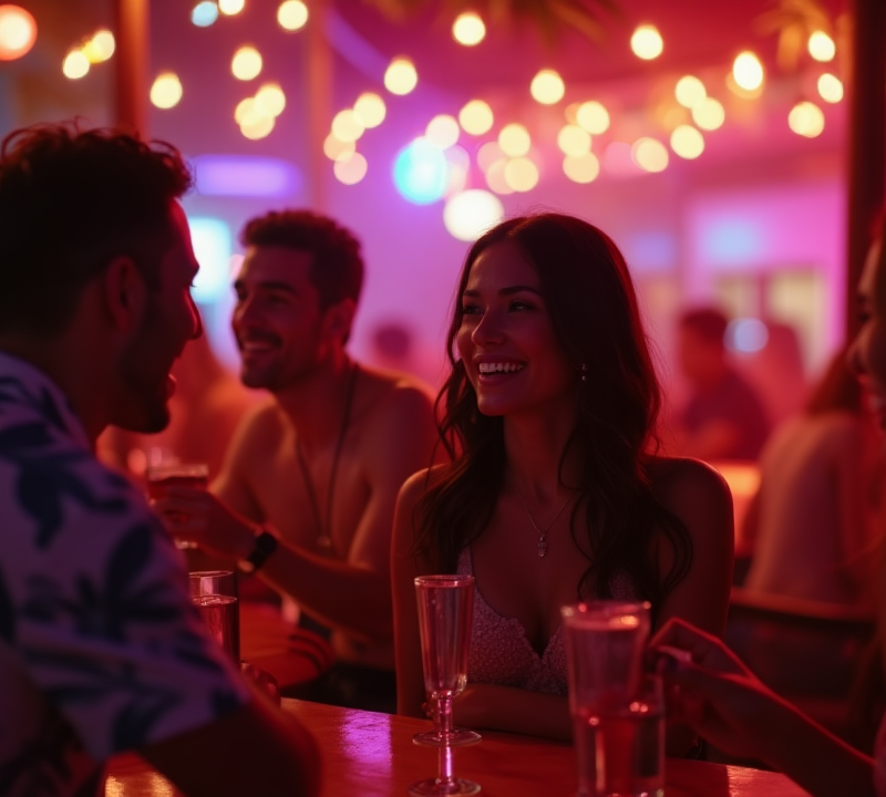 Couples enjoying nightlife at a Honolulu swinger club
