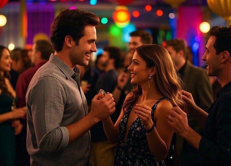 Couples mingling at a vibrant setting