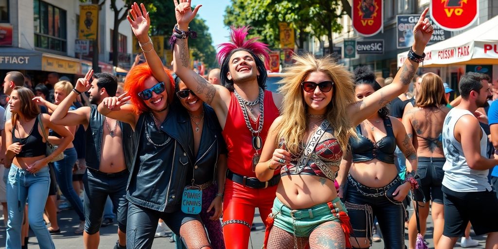 Crowd in leather outfits at Folsom Street Fair 2025.