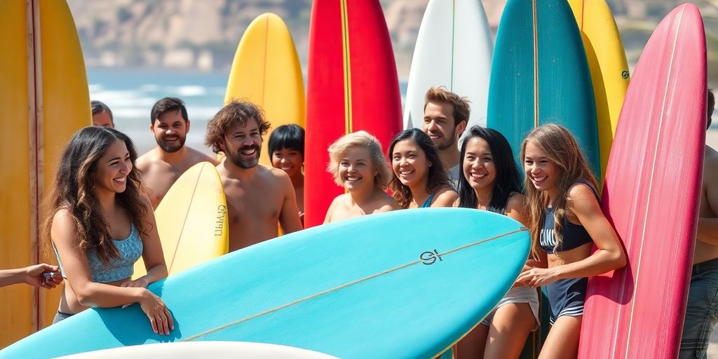 Friends enjoying a lively outdoor gathering at the beach