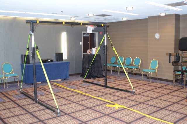 Play space in the club with pole