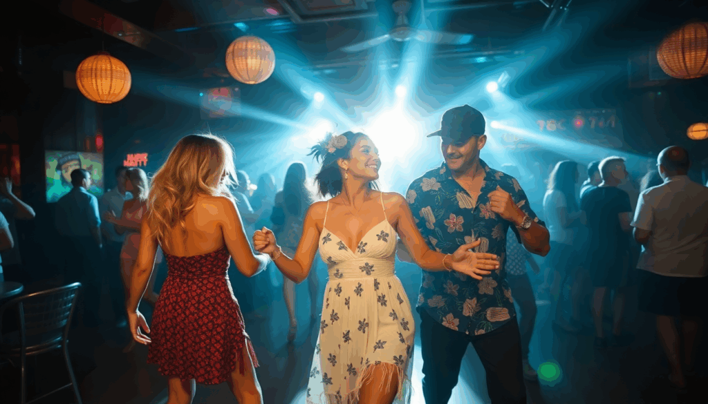 Lively couples dancing in a Honolulu night club