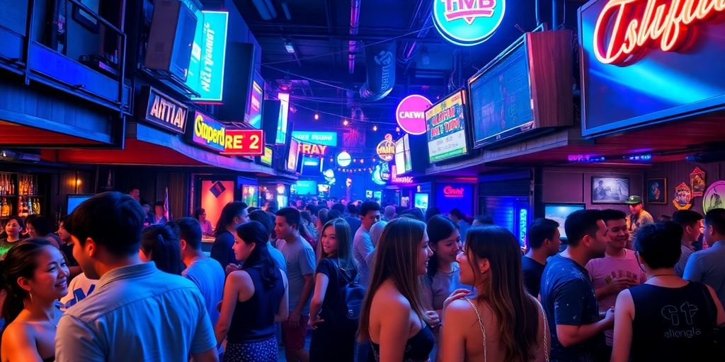 Lively nightlife in Pattaya's swinger scene with vibrant bars