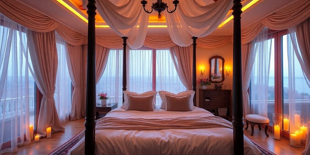 Luxurious bedroom suite for intimate getaways.