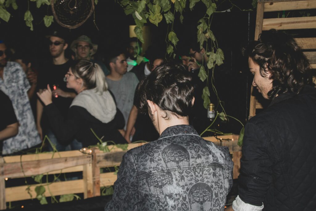 Two DJ's are playing music in the event