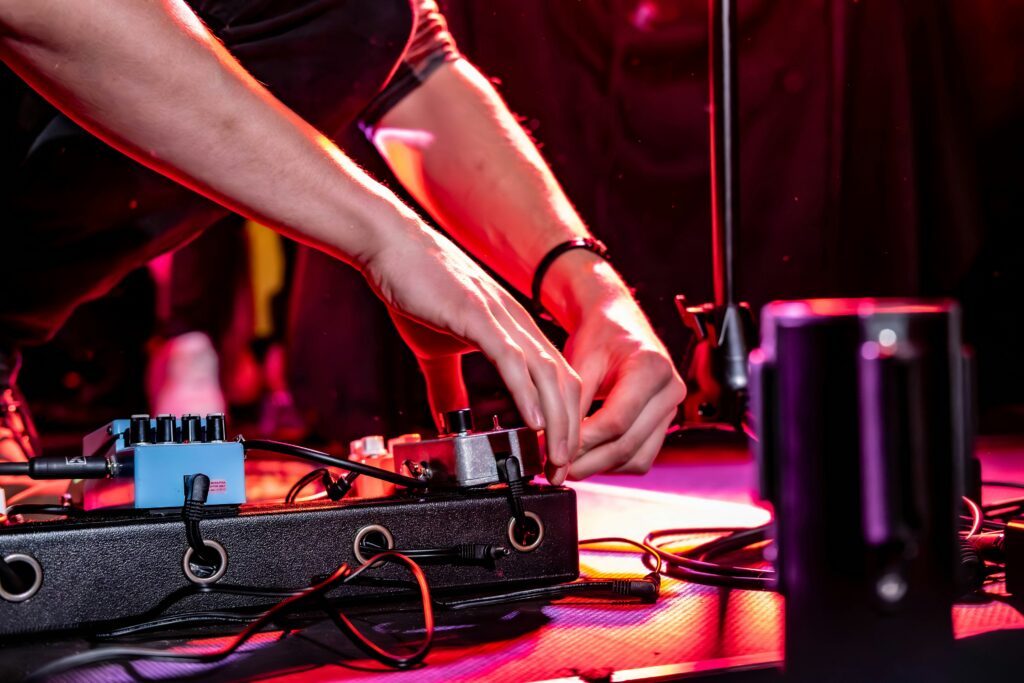 Music equipment of DJ man