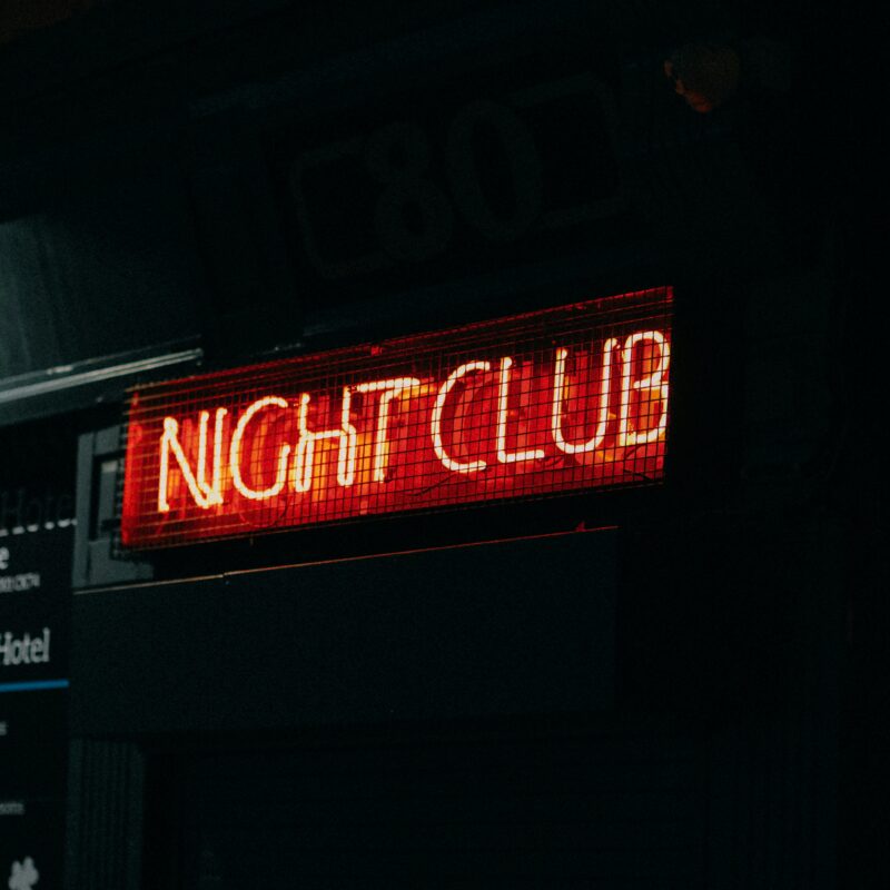 Night Club signage in the wall