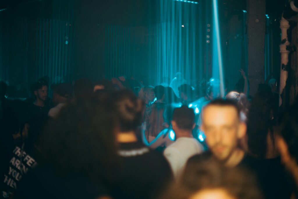 People are gathering in the club