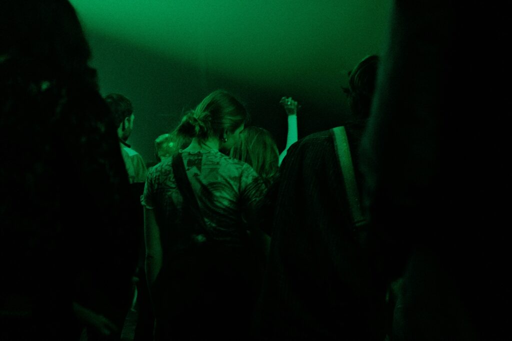 Woman standing behind