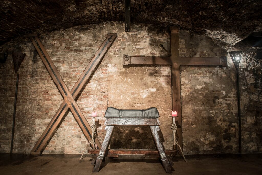 X and cross in the wall