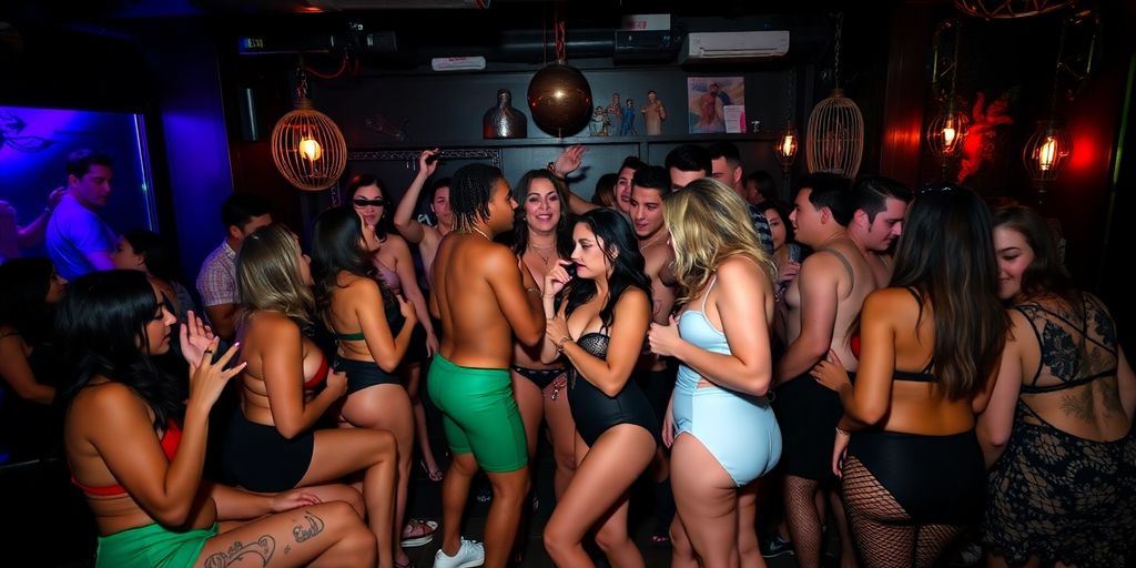 Colorful Baltimore kink scene in a lively club setting.