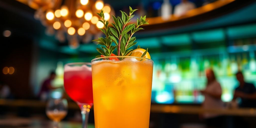 Colorful cocktails on a trendy bar at Colette.