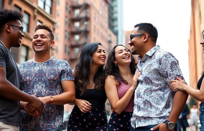Diverse couples enjoying each other's company in Brooklyn.