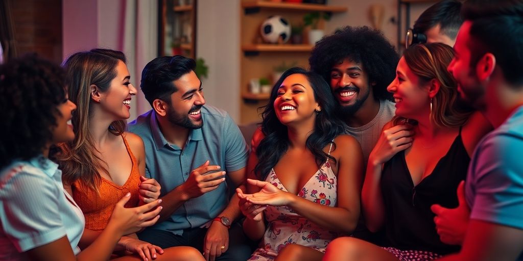 Diverse couples enjoying intimate moments in a cozy setting.