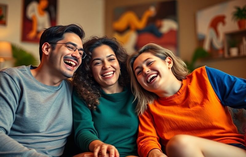 Four friends enjoying a joyful and safe intimate moment.