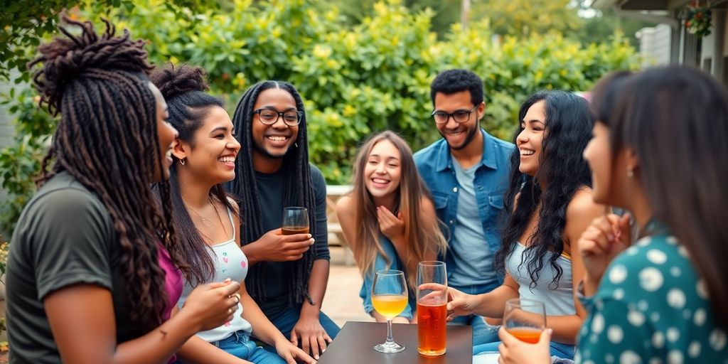 Gen Z community gathering outdoors, promoting connection and support.