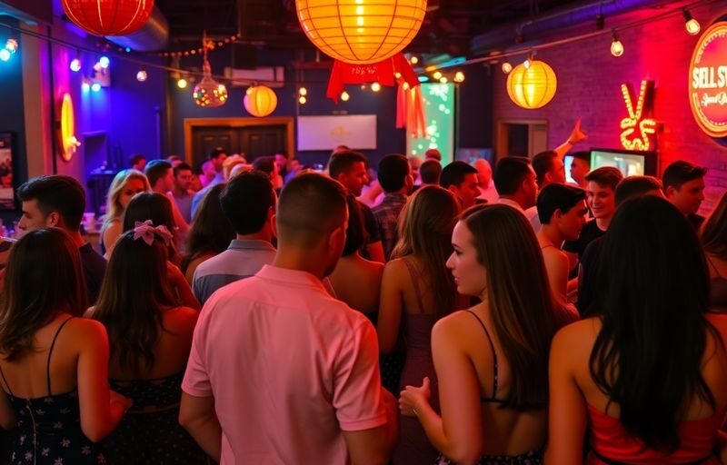 People dancing in a lively Brooklyn swingers event.