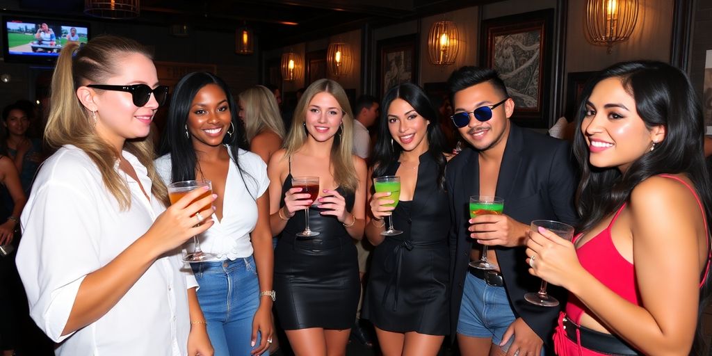 Stylish friends enjoying nightlife at Colette in New Orleans.