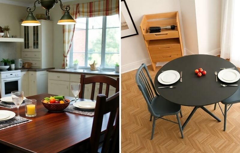 Two dining setups representing different polyamory styles.