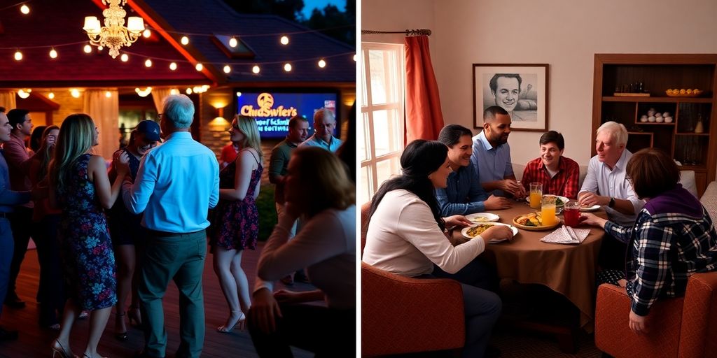 Two distinct groups of people, one swinging, one polyamorous.