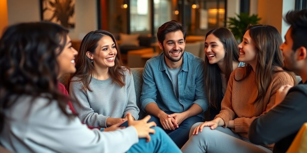 Young adults discussing consent and boundaries in relationships.
