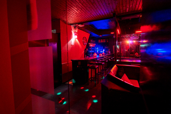 Tables and chairs in the club