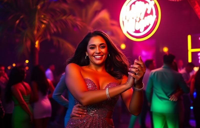 Couple dancing at Miami swinger club