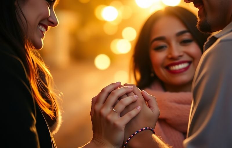 Couples connecting in a warm, intimate setting.